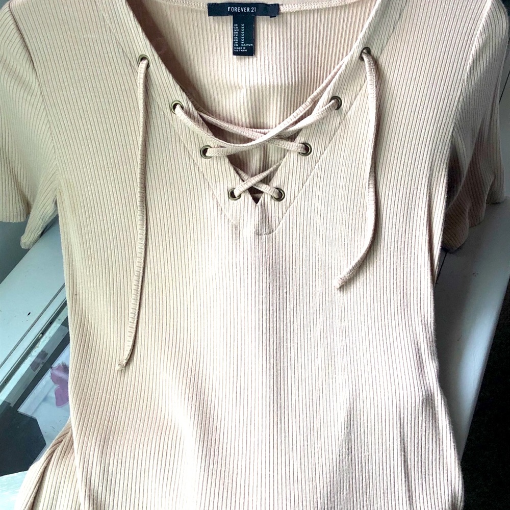 Forever 21 creme bodycon dress